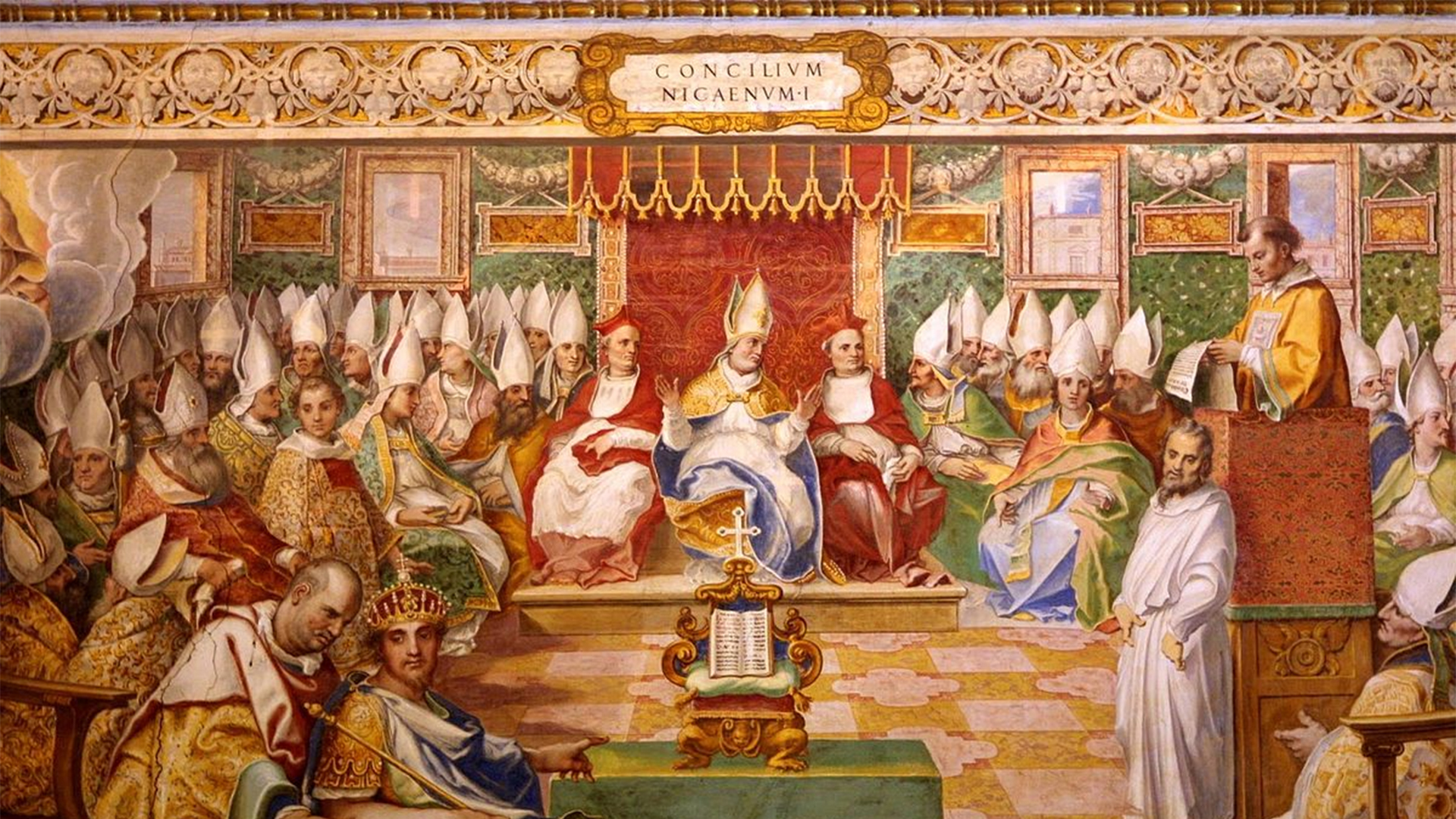 Council of Nicaea 325 Date	1590 Source	http://ariandjabarimchenry.com/first-council-of-nicaea/ Author	Fresco in Capella Sistina, Vatican